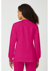 Electric Pink - Cherokee WW Revolution Women Scrub Jacket - Back View