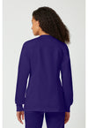 Grape - Cherokee WW Revolution Women Scrub Jacket - Back View