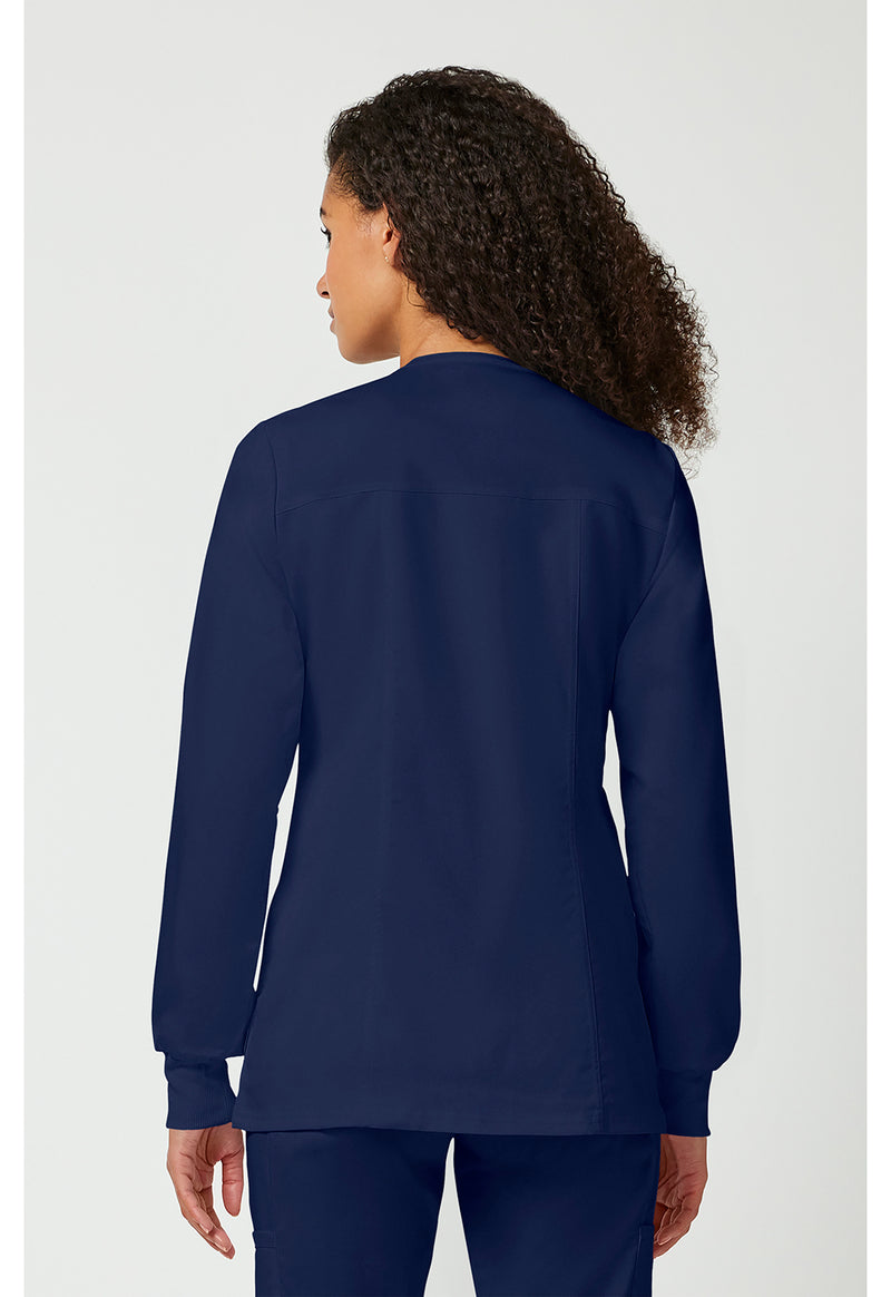 Navy - Cherokee WW Revolution Women Scrub Jacket - Back View