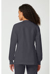 Pewter - Cherokee WW Revolution Women Scrub Jacket - Back View