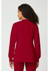 Red - Cherokee WW Revolution Women Scrub Jacket - Back View