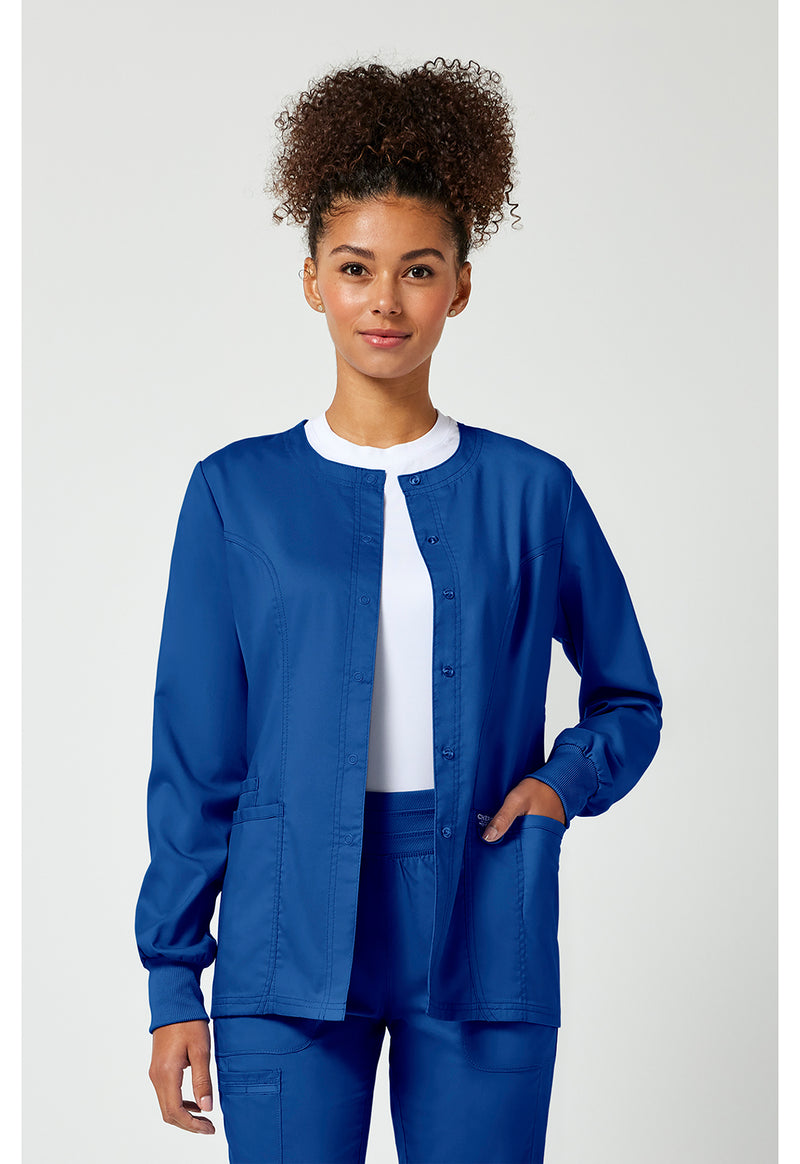 Royal - Cherokee WW Revolution Women Scrub Jacket - Front View