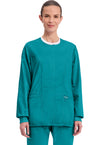 Teal Blue - Cherokee WW Revolution Women Scrub Jacket - Front View