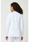 White - Cherokee WW Revolution Women Scrub Jacket - Back View