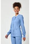 Ciel Blue - Cherokee Cherokee WW Revolution Women's Scrub Jacket - Left Side View