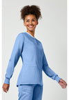 Ciel Blue - Cherokee Cherokee WW Revolution Women's Scrub Jacket - Right Side View