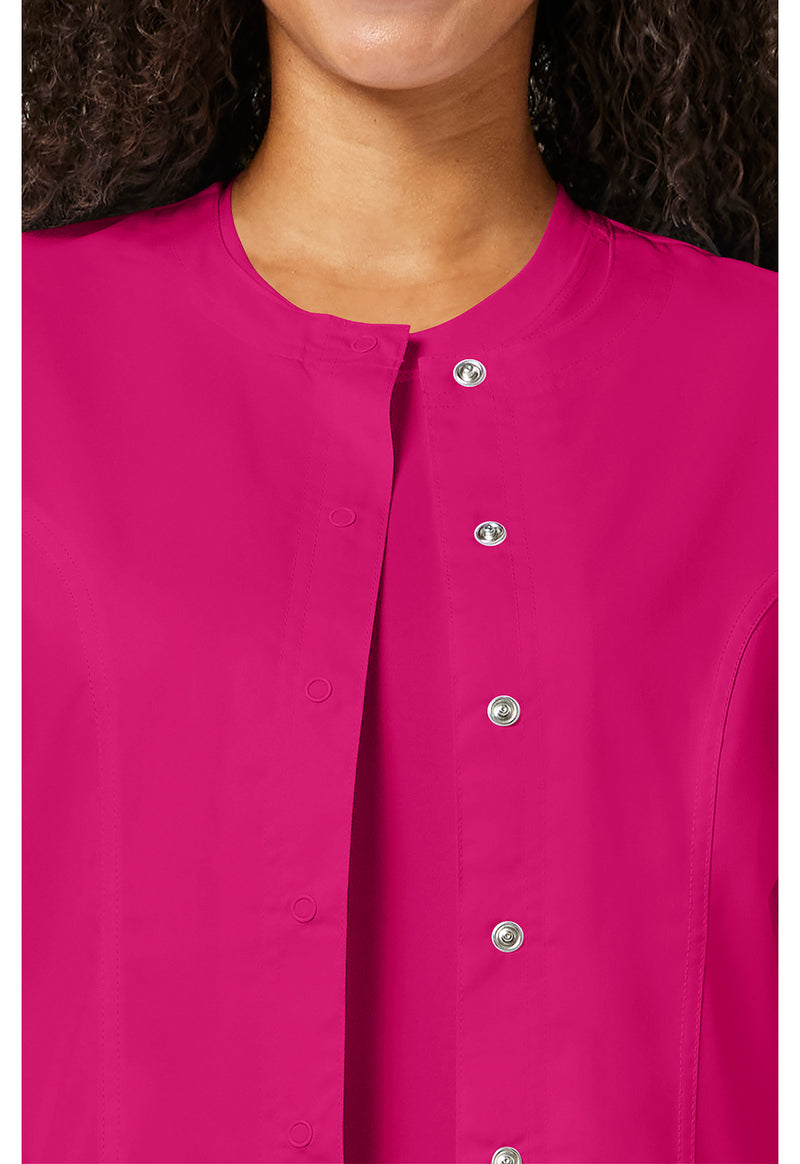 Electric Pink - Cherokee Cherokee WW Revolution Women's Scrub Jacket - Detail 2 View