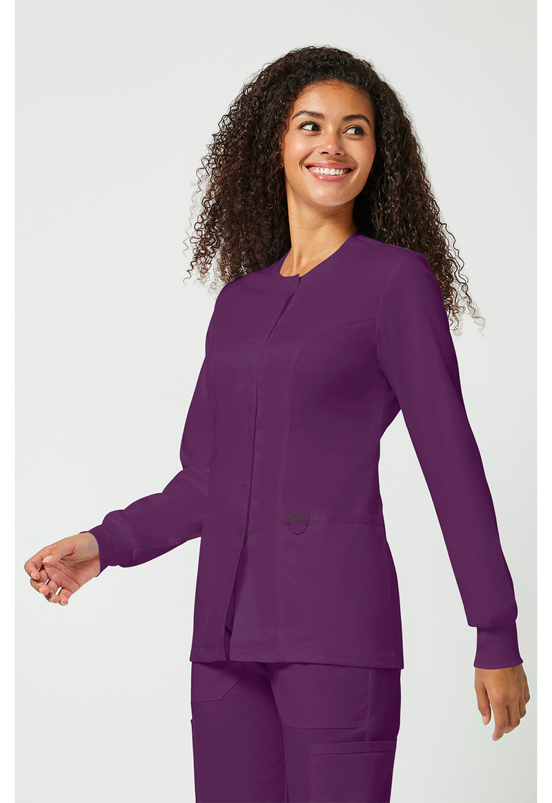 Eggplant - Cherokee Cherokee WW Revolution Women's Scrub Jacket - Left Side View