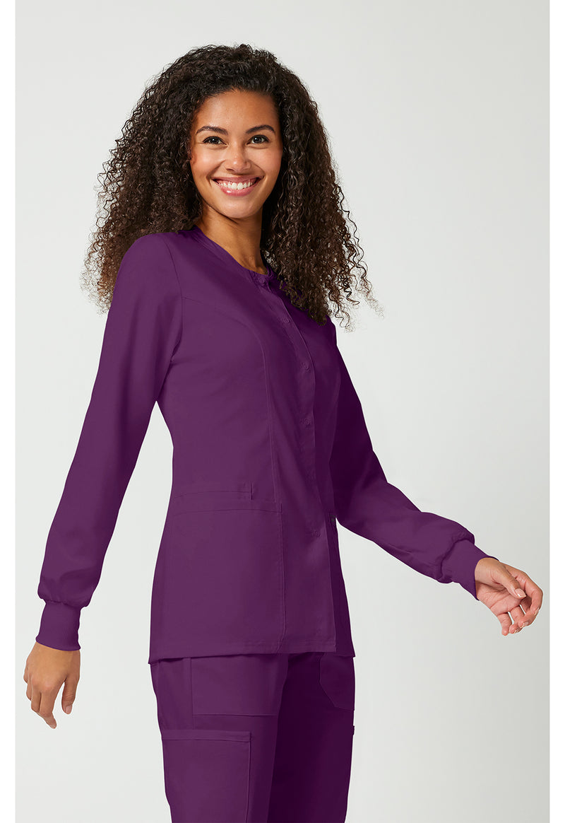 Eggplant - Cherokee Cherokee WW Revolution Women's Scrub Jacket - Right Side View