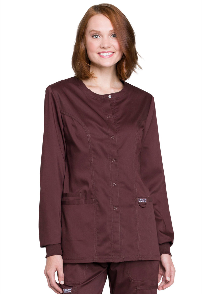 Espresso - Cherokee Cherokee WW Revolution Women's Scrub Jacket - Detail 1 View