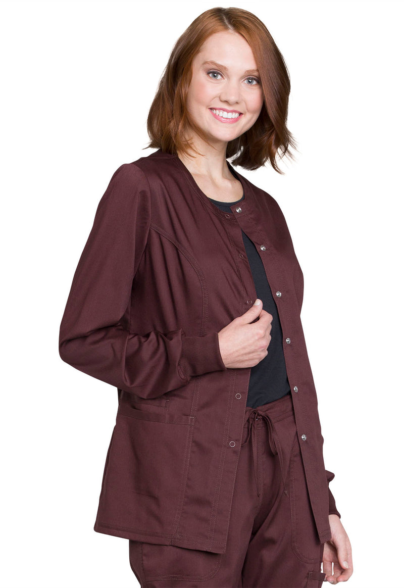 Espresso - Cherokee Cherokee WW Revolution Women's Scrub Jacket - Right Side View