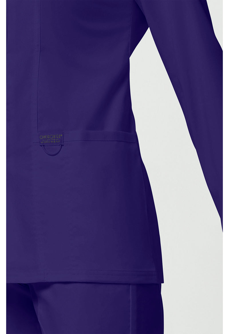 Grape - Cherokee Cherokee WW Revolution Women's Scrub Jacket - Detail 4 View