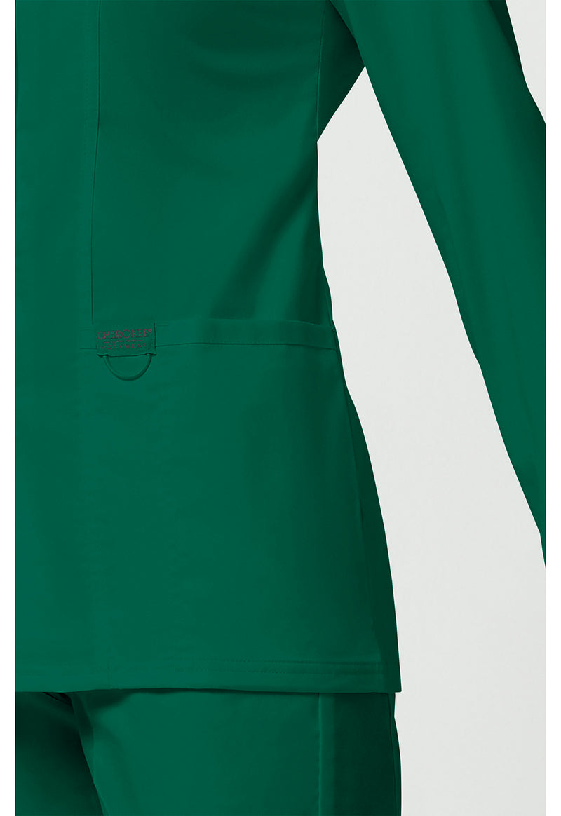 Hunter Green - Cherokee Cherokee WW Revolution Women's Scrub Jacket - Detail 4 View