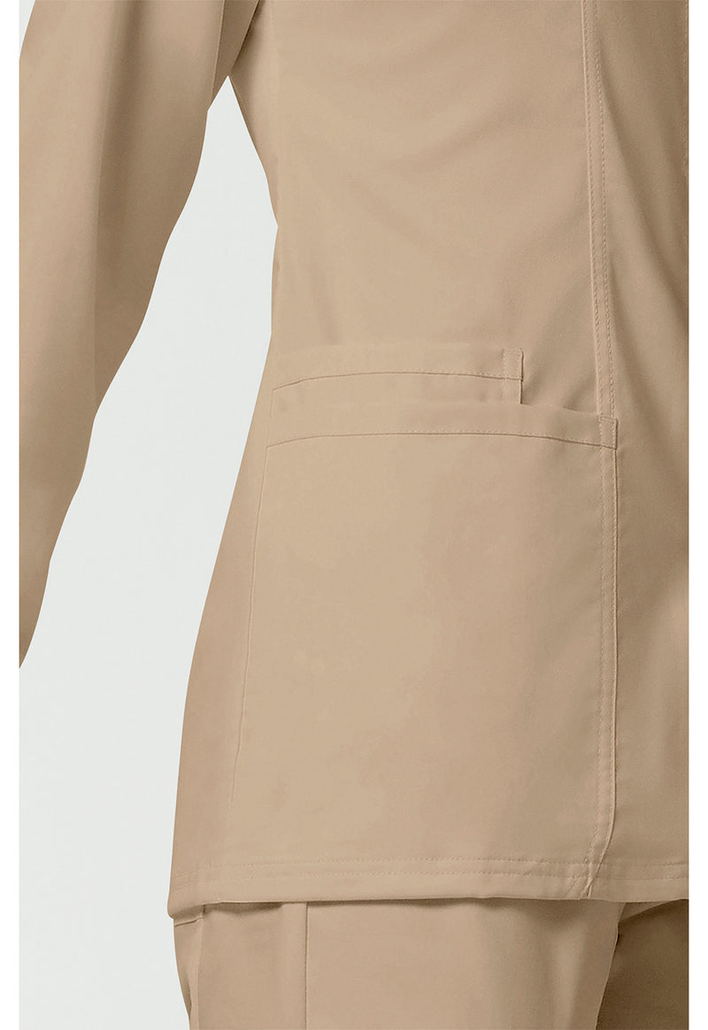 Khaki - Cherokee Cherokee WW Revolution Women's Scrub Jacket - Detail 3 View