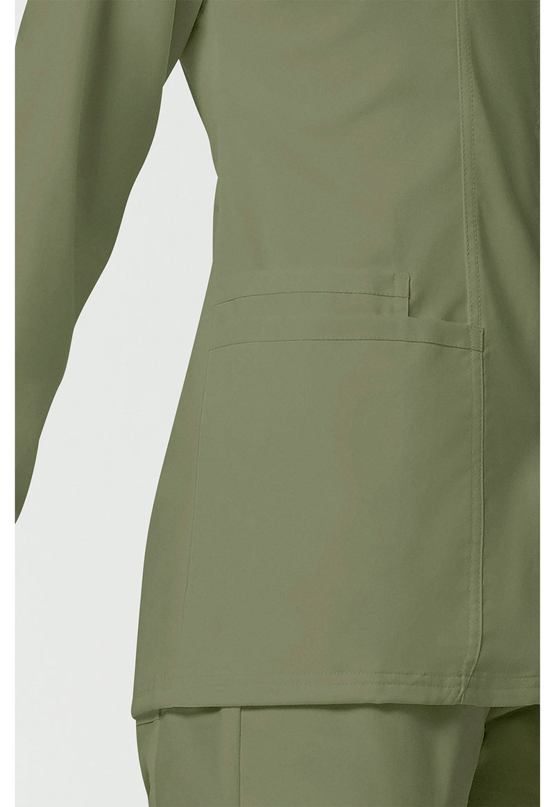 Olive - Cherokee Cherokee WW Revolution Women's Scrub Jacket - Detail 3 View
