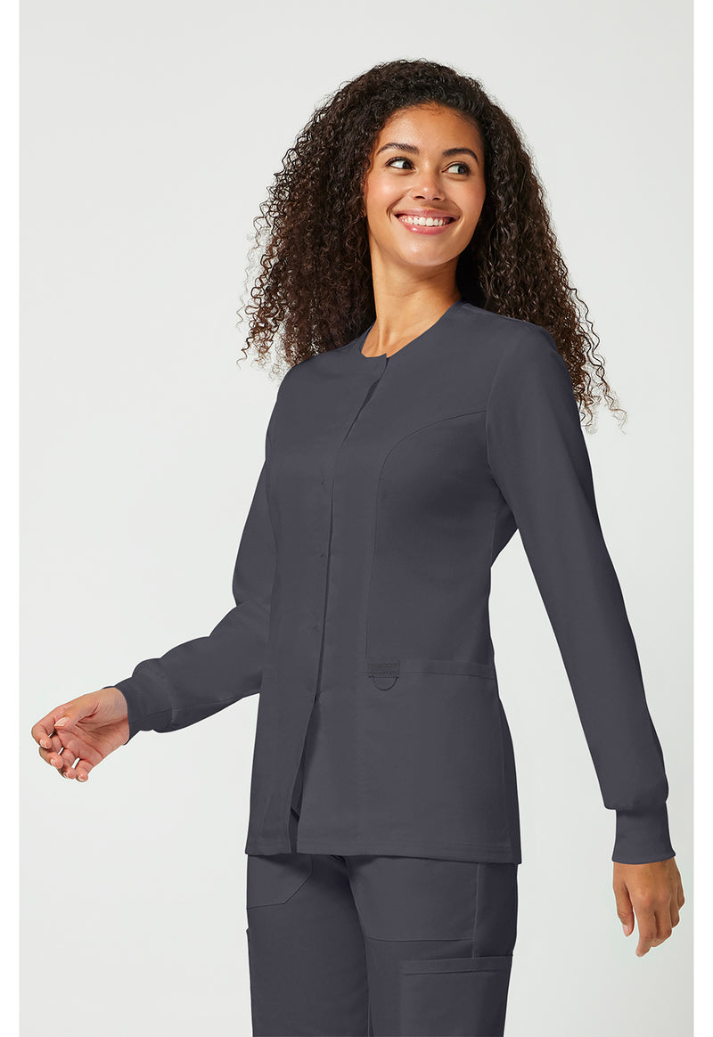 Pewter - Cherokee Cherokee WW Revolution Women's Scrub Jacket - Left Side View