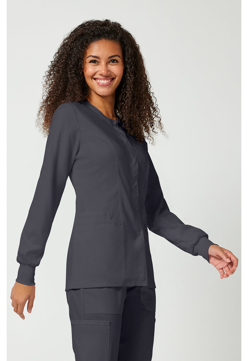 Pewter - Cherokee Cherokee WW Revolution Women's Scrub Jacket - Right Side View