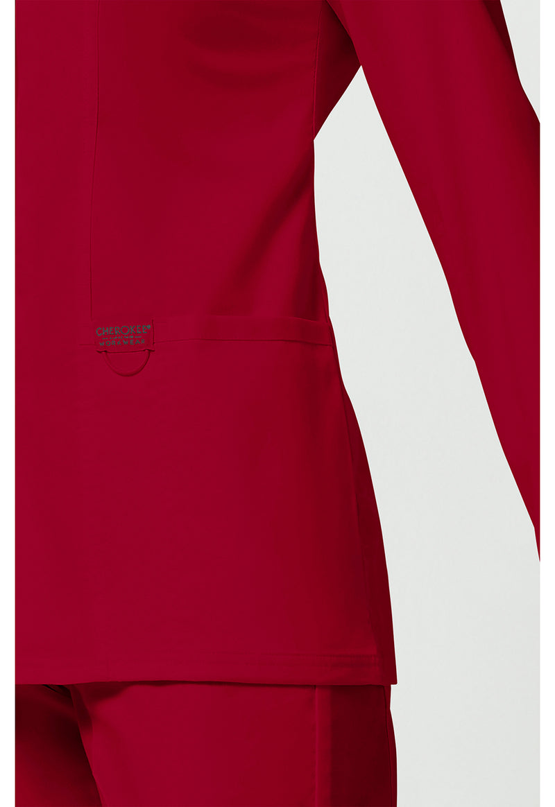 Red - Cherokee Cherokee WW Revolution Women's Scrub Jacket - Detail 4 View