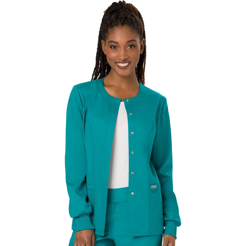 teal blue - Snap Front Jacket