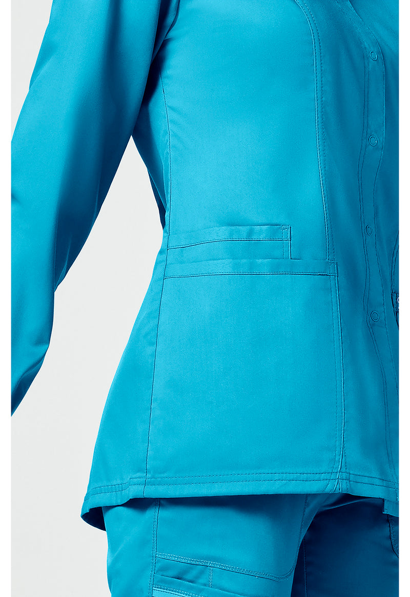 Turquoise - Cherokee Cherokee WW Revolution Women's Scrub Jacket - Detail 3 View
