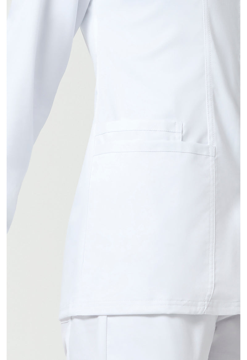 White - Cherokee Cherokee WW Revolution Women's Scrub Jacket - Detail 3 View