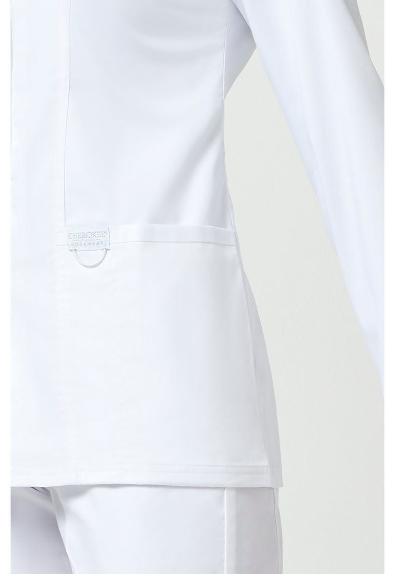 White - Cherokee Cherokee WW Revolution Women's Scrub Jacket - Detail 4 View