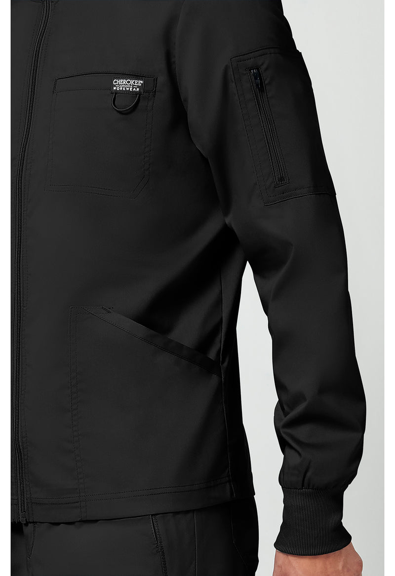 Black - Cherokee Cherokee WW Revolution Men's Scrub Jacket - Detail 4 View