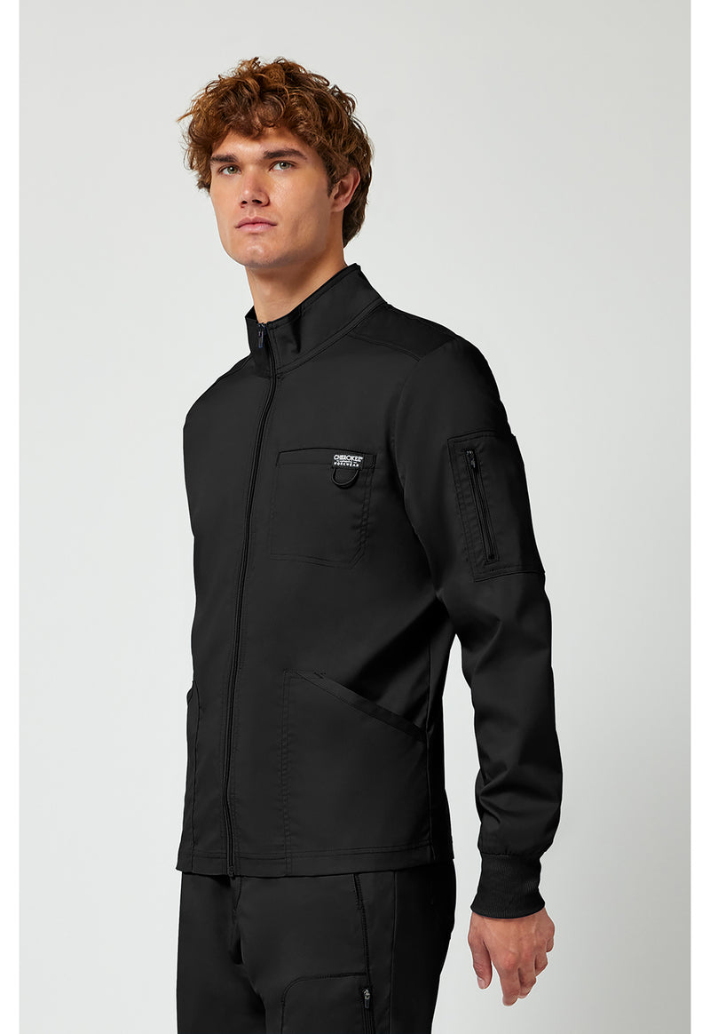Black - Cherokee Cherokee WW Revolution Men's Scrub Jacket - Left Side View
