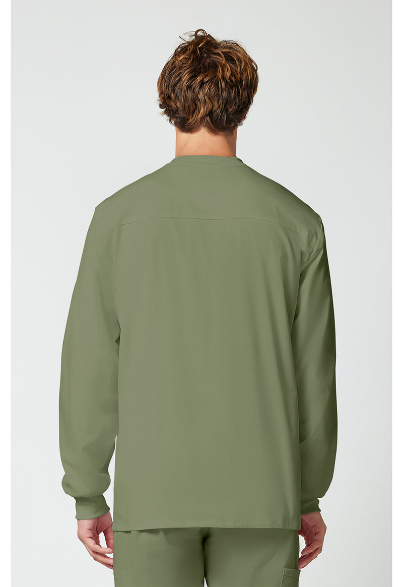 olive - Men's Snap Front Jacket (Back)