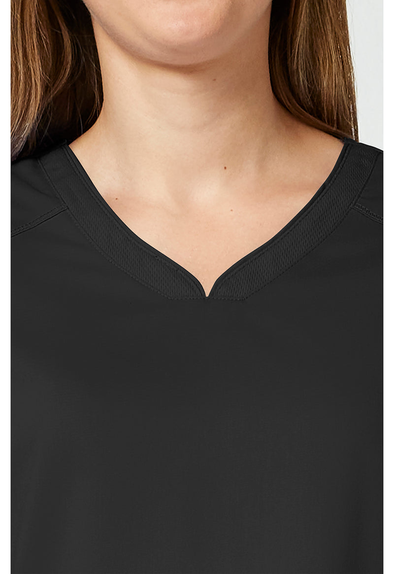 Black - Cherokee Cherokee WW Revolution Women's Scrub Top - Detail 2 View