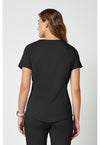 Black - Cherokee WW Revolution Women's Scrub Top - Back View