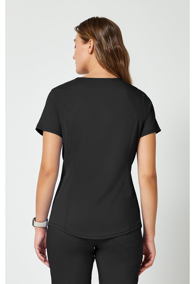 Black - Cherokee WW Revolution Women's Scrub Top - Back View