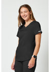 Black - Cherokee Cherokee WW Revolution Women's Scrub Top - Left Side View