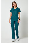 Caribbean Blue - Cherokee Cherokee WW Revolution Women's Scrub Top - Detail 1 View