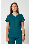 Caribbean Blue - Cherokee WW Revolution Women's Scrub Top - Front View