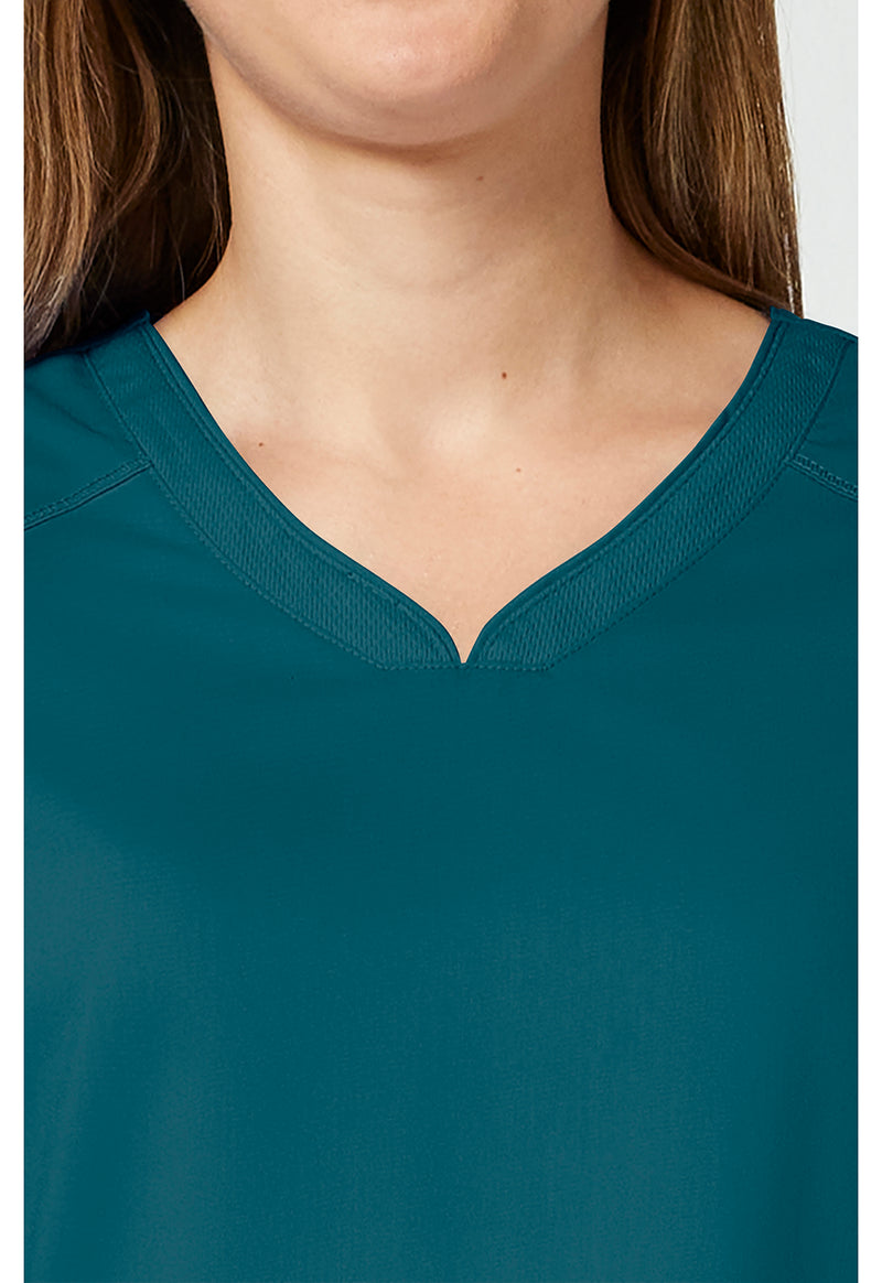 Caribbean Blue - Cherokee Cherokee WW Revolution Women's Scrub Top - Detail 2 View