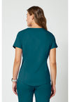 Caribbean Blue - Cherokee WW Revolution Women's Scrub Top - Back View