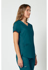 Caribbean Blue - Cherokee Cherokee WW Revolution Women's Scrub Top - Right Side View