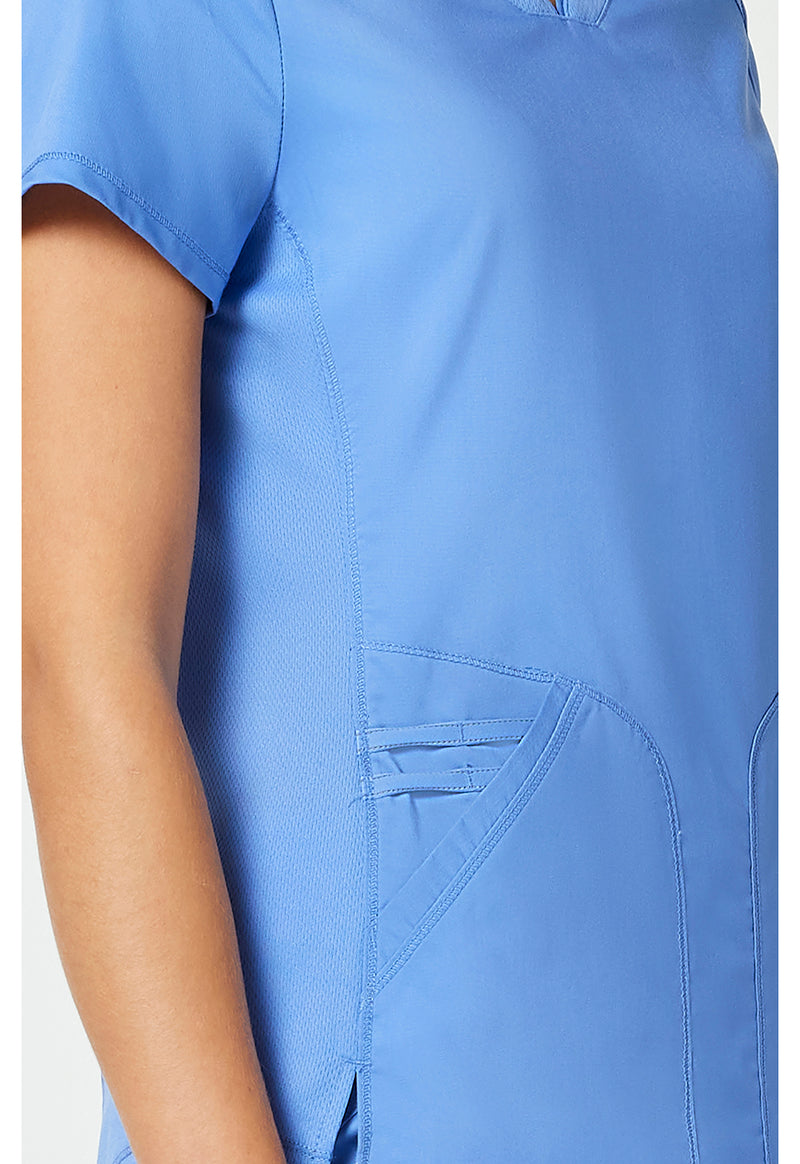 Ciel Blue - Cherokee Cherokee WW Revolution Women's Scrub Top - Detail 3 View