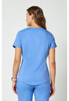 Ciel Blue - Cherokee WW Revolution Women's Scrub Top - Back View