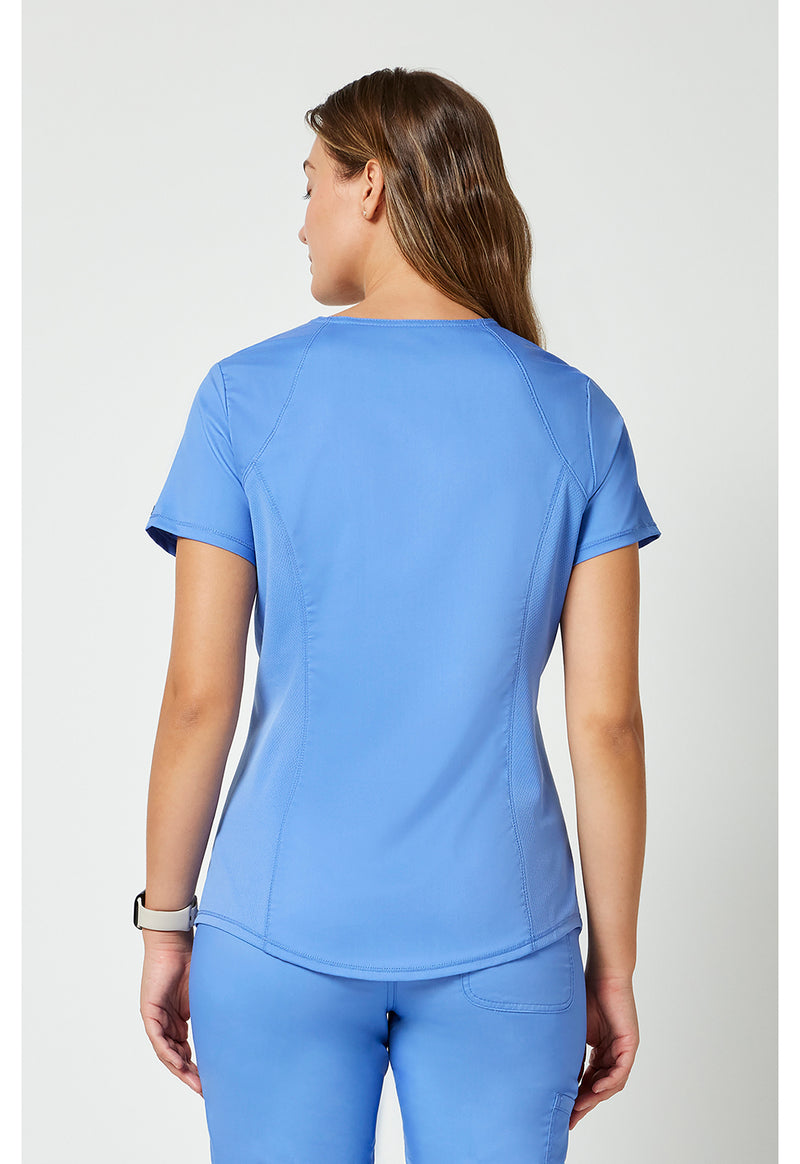 Ciel Blue - Cherokee WW Revolution Women's Scrub Top - Back View