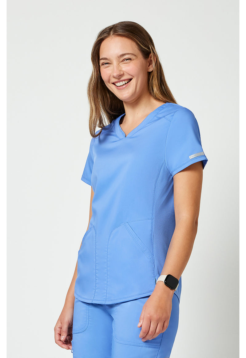 Ciel Blue - Cherokee Cherokee WW Revolution Women's Scrub Top - Left Side View