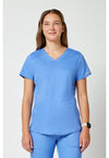 Ciel Blue - Cherokee WW Revolution Women's Scrub Top - Front View