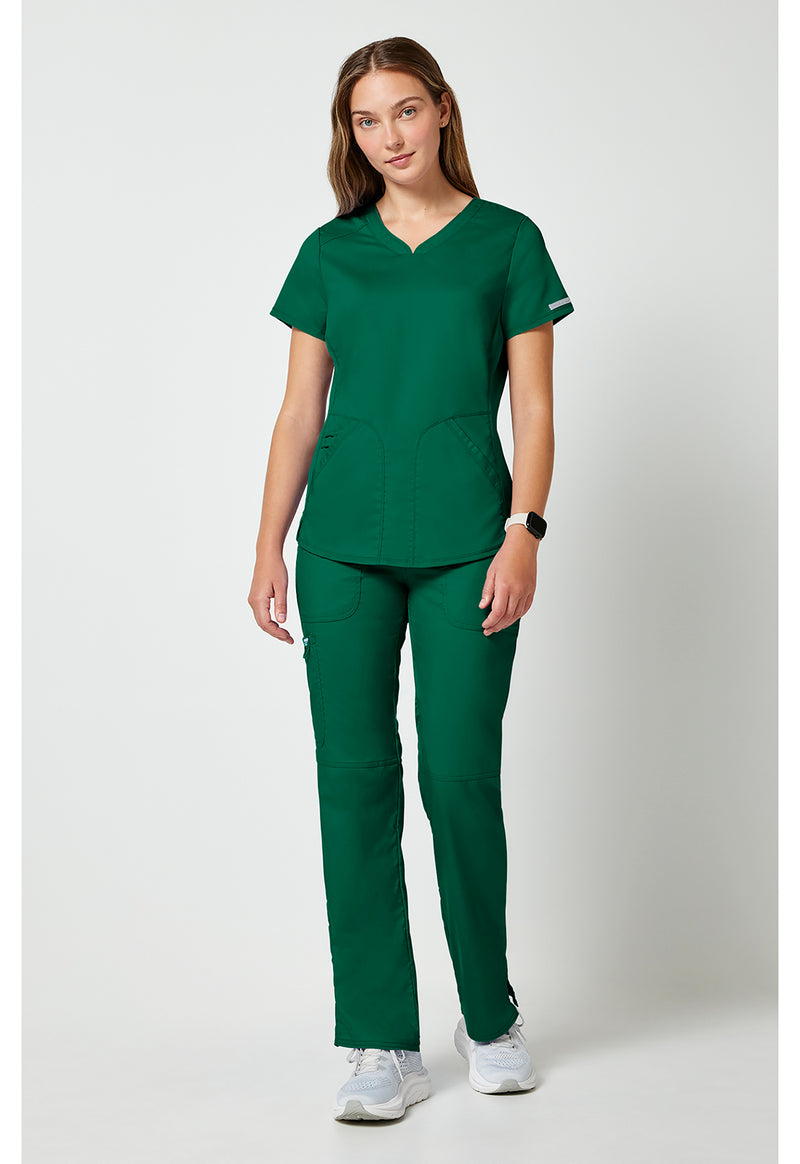 Hunter Green - Cherokee Cherokee WW Revolution Women's Scrub Top - Detail 1 View