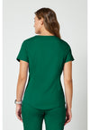 Hunter Green - Cherokee WW Revolution Women's Scrub Top - Back View