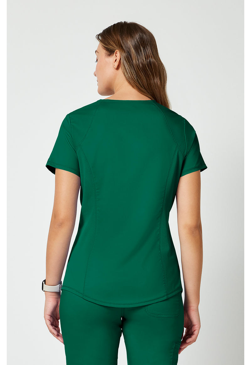 Hunter Green - Cherokee WW Revolution Women's Scrub Top - Back View