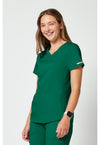 Hunter Green - Cherokee Cherokee WW Revolution Women's Scrub Top - Left Side View