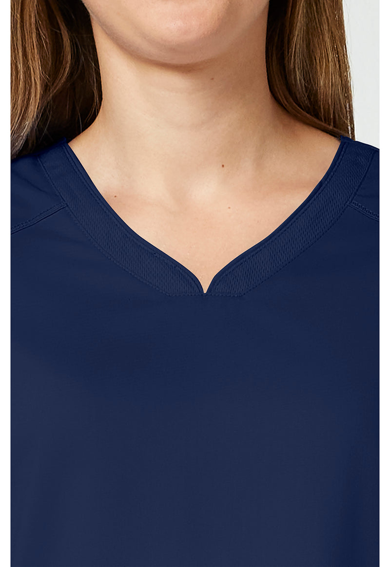 Navy - Cherokee Cherokee WW Revolution Women's Scrub Top - Detail 2 View