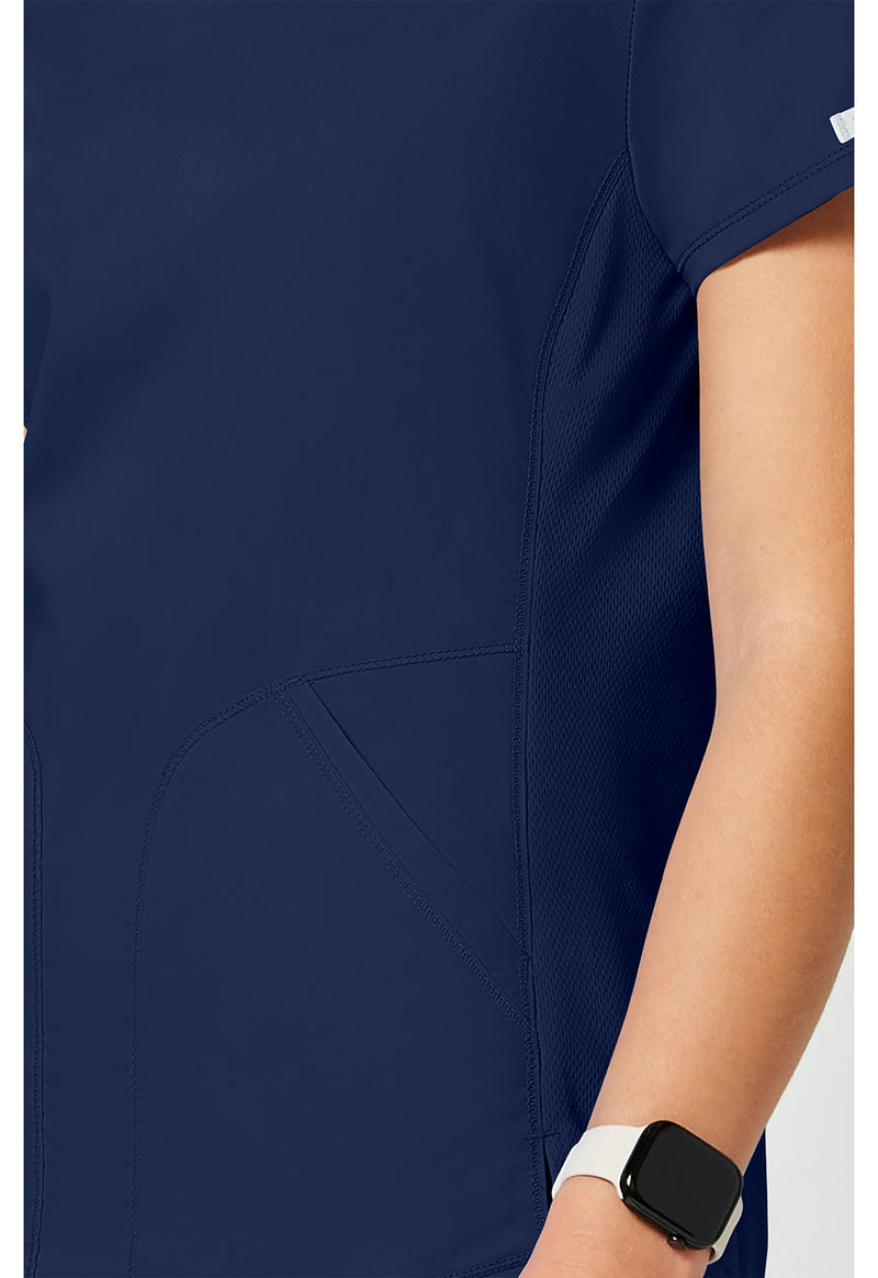 Navy - Cherokee Cherokee WW Revolution Women's Scrub Top - Detail 4 View