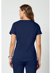 Navy - Cherokee WW Revolution Women's Scrub Top - Back View